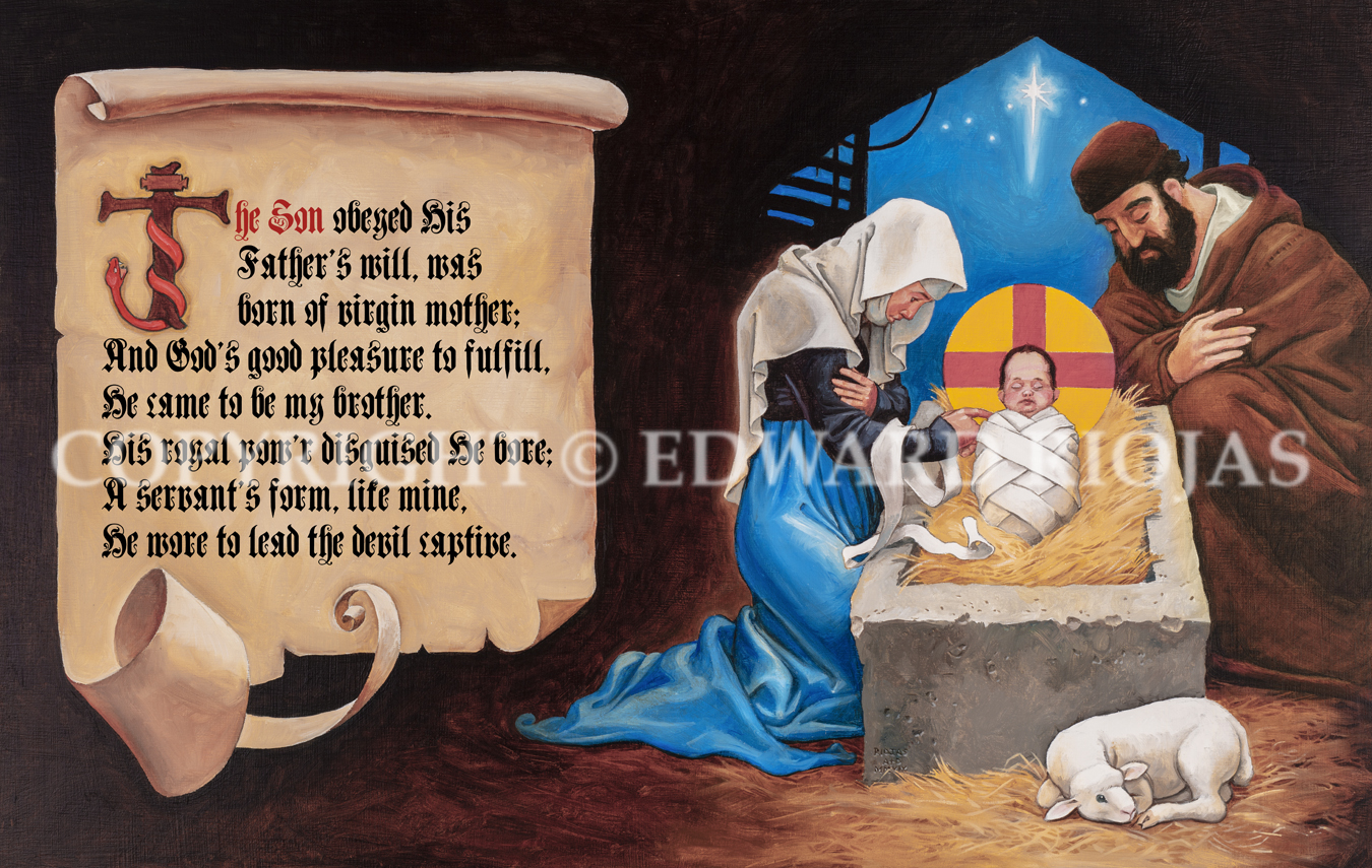 DEAR CHRISTIANS NATIVITY SPREAD copyright